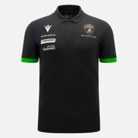 Automobili Lamborghini Squadra Corse Herren-Poloshirt in Schwarz