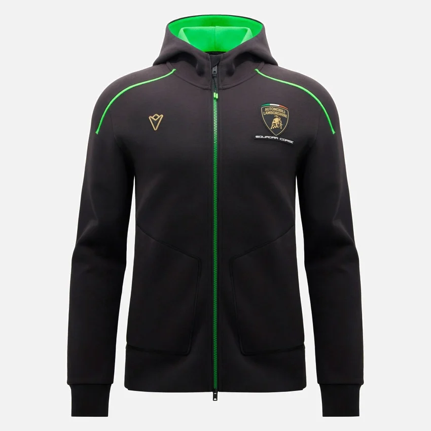 Automobili Lamborghini Squadra Corse Herren-Sweatshirt mit durchgehendem Reissverschluss Automobili Lamborghini Squadra Corse Herren-Sweatshirt mit durchgehendem Reissverschluss