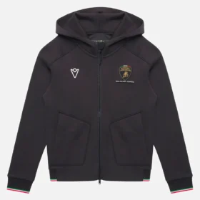 Automobili Lamborghini Squadra Corse Kinder-Sweatshirt in Schwarz mit Dreifarb-Motiv und durchgehendem Reissverschluss