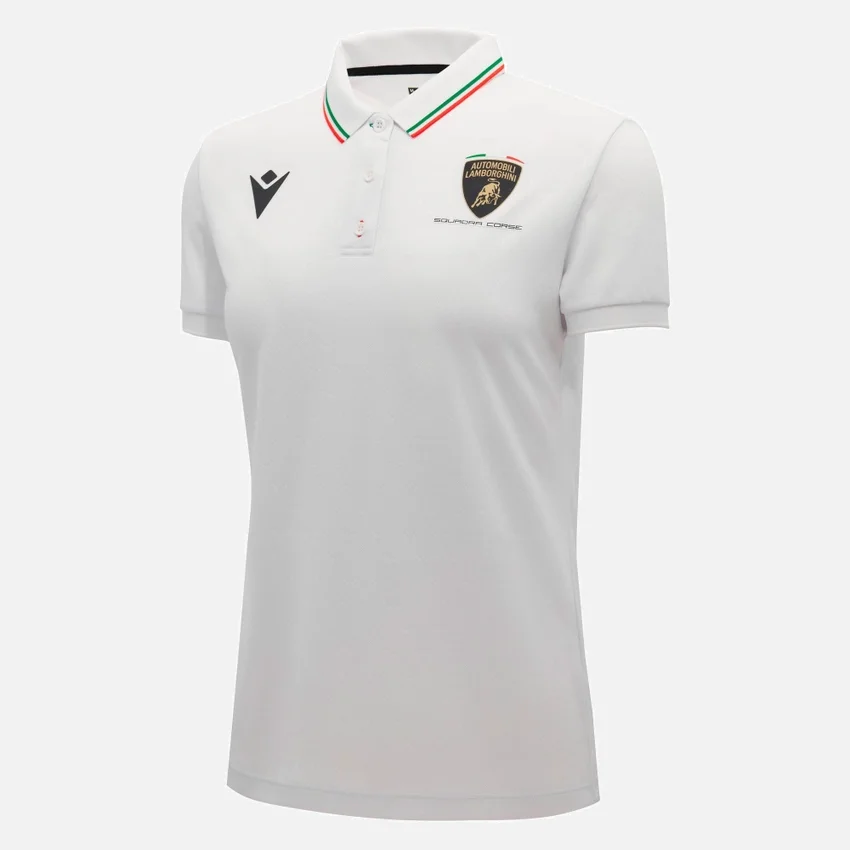 Automobili Lamborghini Squadra Corse Weisses Damen-Poloshirt Automobili Lamborghini Squadra Corse Weisses Damen-Poloshirt
