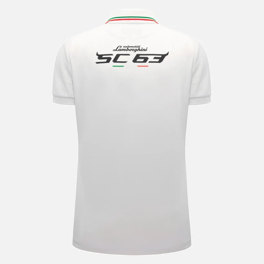 Automobili Lamborghini Squadra Corse Weisses Damen-Poloshirt Automobili Lamborghini Squadra Corse Weisses Damen-Poloshirt