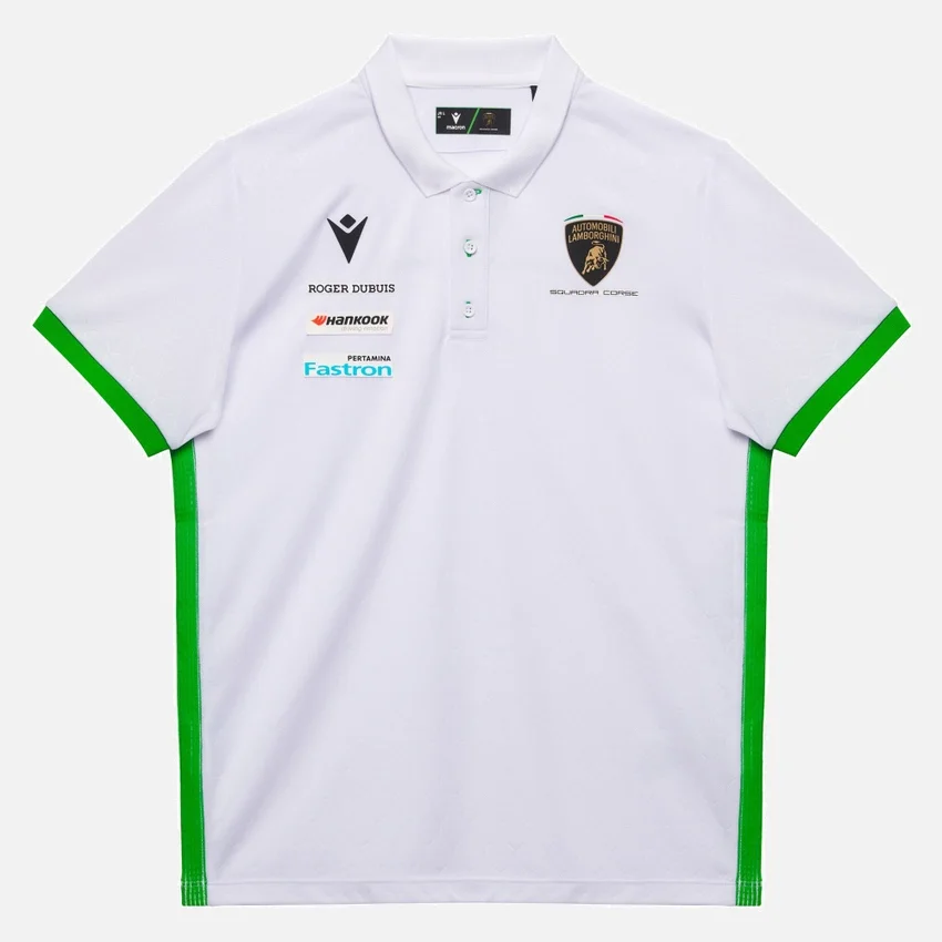 Automobili Lamborghini Squadra Corse Weisses Kinder-Poloshirt Automobili Lamborghini Squadra Corse Weisses Kinder-Poloshirt