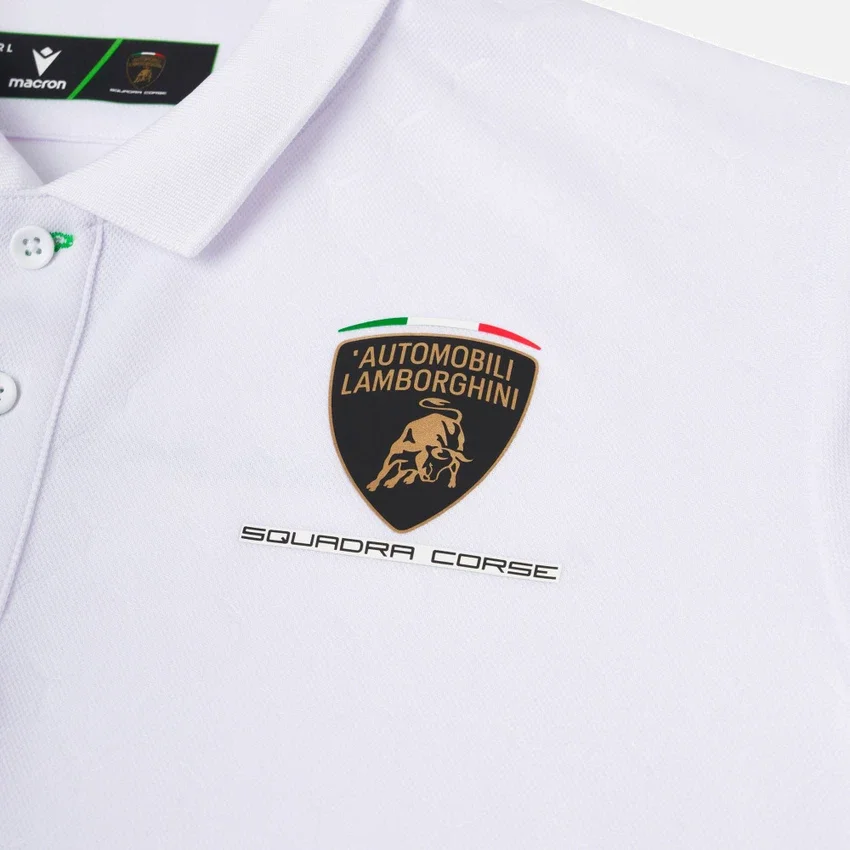 Automobili Lamborghini Squadra Corse Weisses Kinder-Poloshirt Automobili Lamborghini Squadra Corse Weisses Kinder-Poloshirt