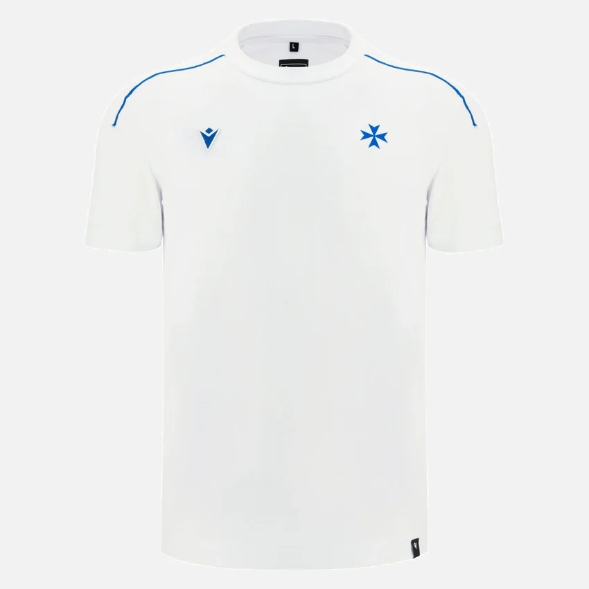 Auxerre 2025/26 Athleisure Reiset-T-Shirt für Erwachsene, weiss Auxerre 2025/26 Athleisure Reiset-T-Shirt für Erwachsene, weiss