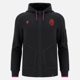 FC Basel 2025/26 Athleisure Kapuzen-Sweatshirt aus Baumwolle mit durchgehendem Reissverschluss für Erwachsene