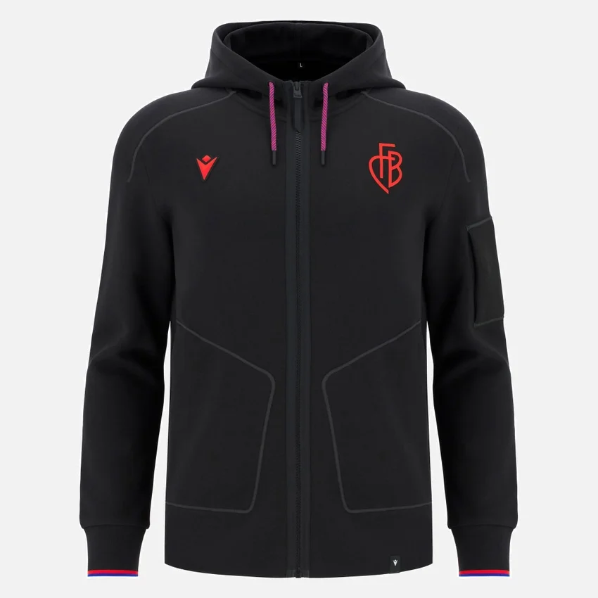 FC Basel 2025/26 Athleisure Kapuzen-Sweatshirt aus Baumwolle mit durchgehendem Reissverschluss für Erwachsene FC Basel 2025/26 Athleisure Kapuzen-Sweatshirt aus Baumwolle mit durchgehendem Reissverschluss für Erwachsene