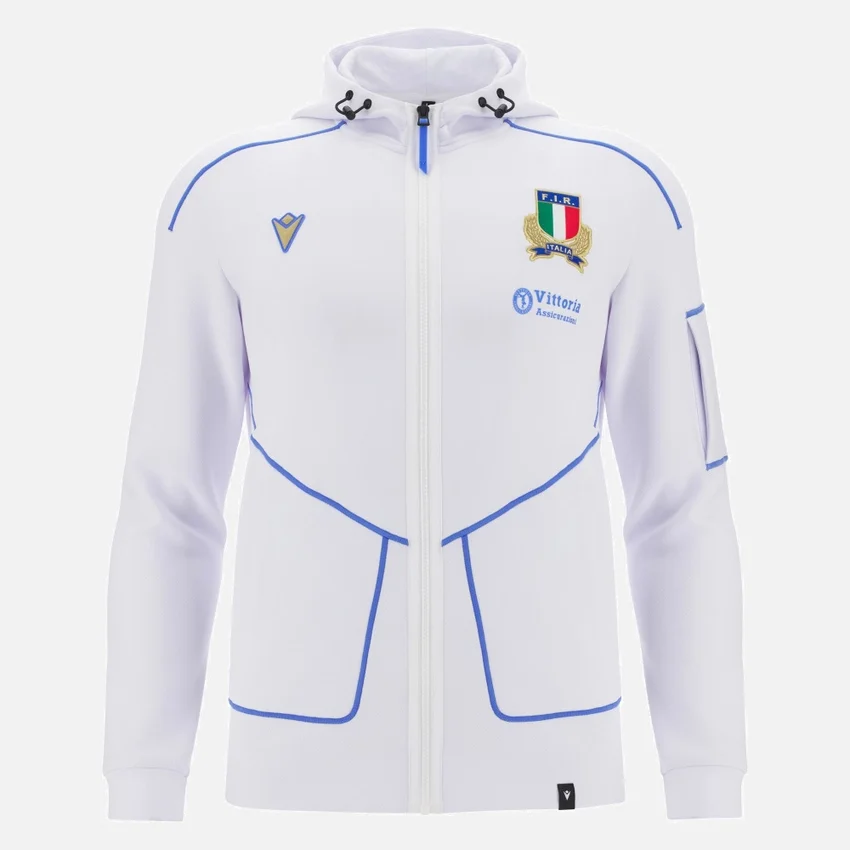Italia Rugby 2025/26 Athleisure Sweatshirt mit durchgehendem Reissverschluss für Erwachsene Italia Rugby 2025/26 Athleisure Sweatshirt mit durchgehendem Reissverschluss für Erwachsene