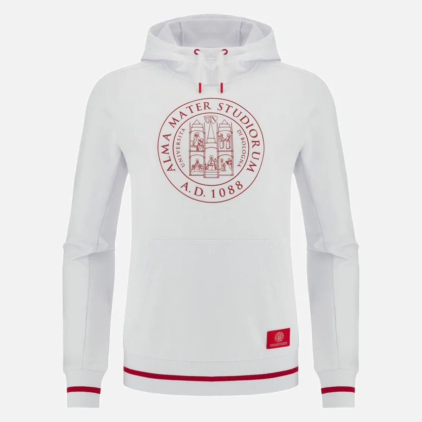 Unibo-Kollektion: Weisser Hoodie mit gebürsteter Innenseite für Senioren Unibo-Kollektion: Weisser Hoodie mit gebürsteter Innenseite für Senioren