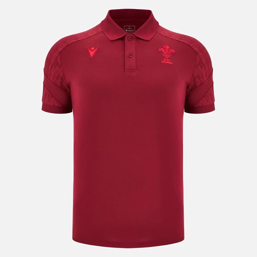Welsh Rugby 2025/26 Deep Red Travel Poloshirt Welsh Rugby 2025/26 Deep Red Travel Poloshirt